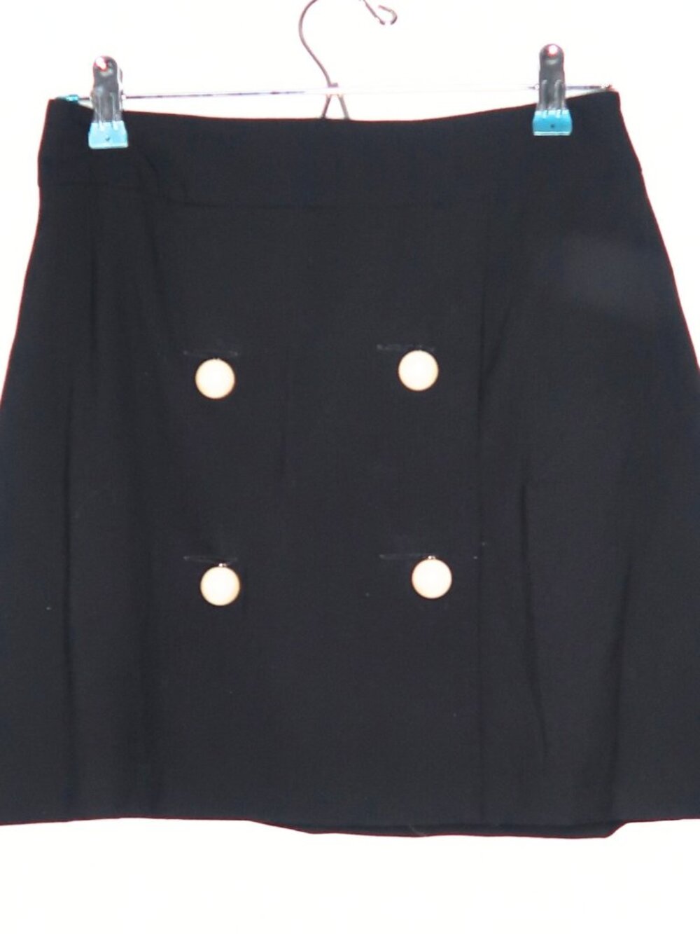 Zara Pearl Button Faux Wrap Mini Skirt